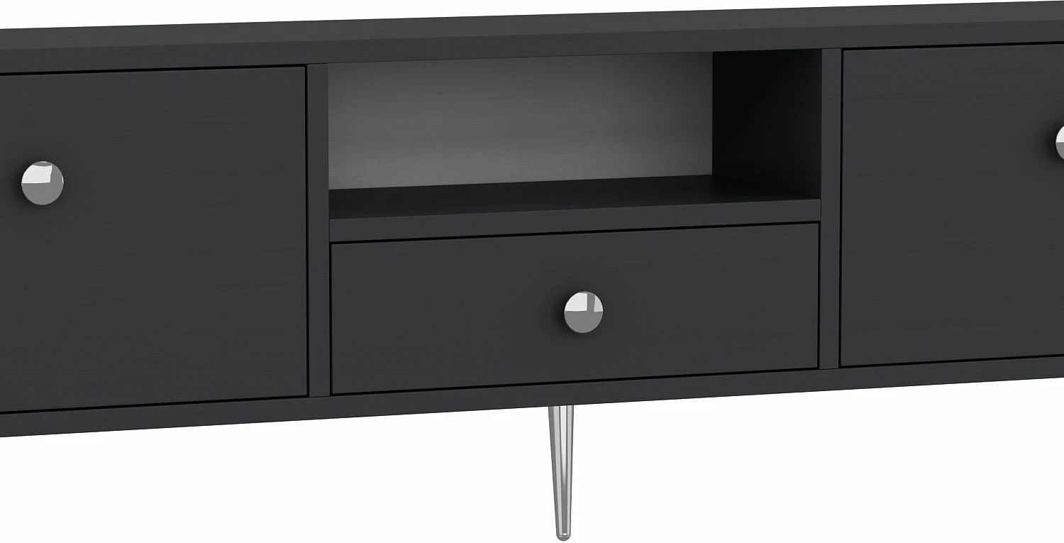 Komodë për TV Skye Decor, 1307-DROP-1, antracit, argjend