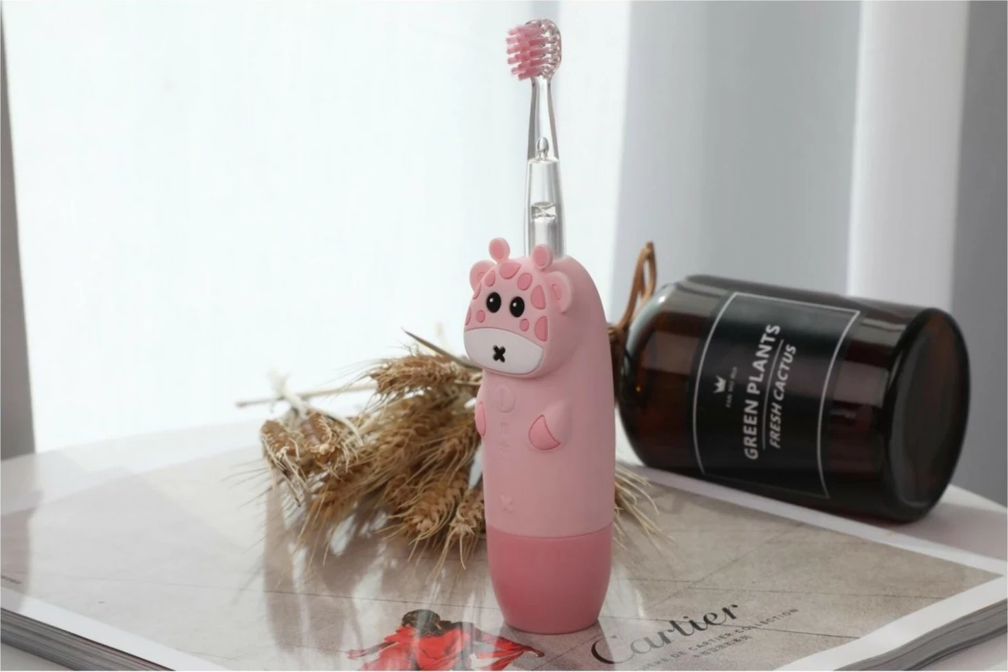 Furçë dhëmbësh elektrike sonike InnoGio GIOgiraffe 2+, 4 moda, IPX7, USB-C, rozë