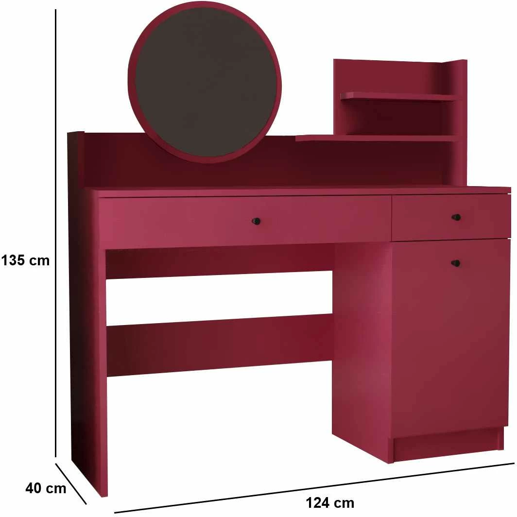Tavolinë grimi Skye Decor, Harmony 2, rrumbullake, ngjyrë mjedre
