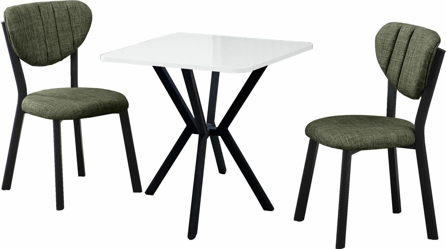 Set tavolinë me karrige, zgjatues, 3 pjesë, Skye Decor, elma, e bardhë, e gjelbër
