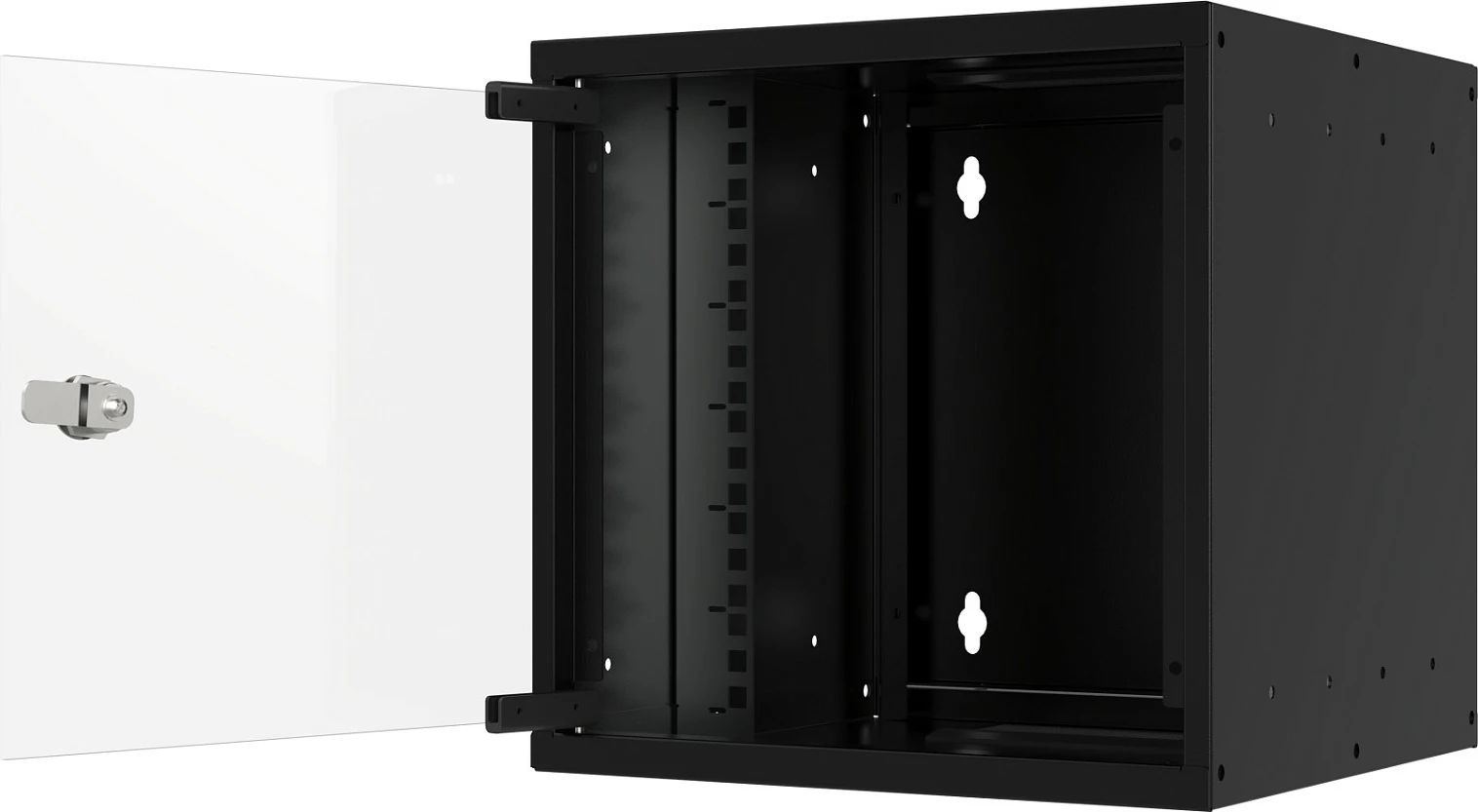 Kabinet rack muror EFB Elektronik WGB-1009TS.30, 9U, 10", 30 kg, derë xhami me çelës, i zi
