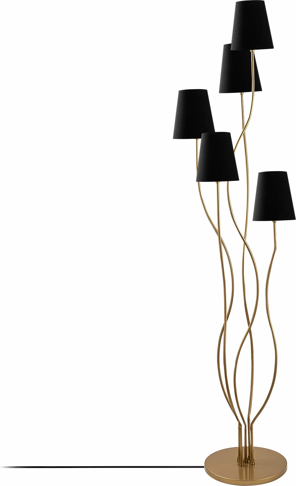 Llambë dyshemeje Opviq, Bonibon, ngjyrë ari e zezë, 44x44x160 cm