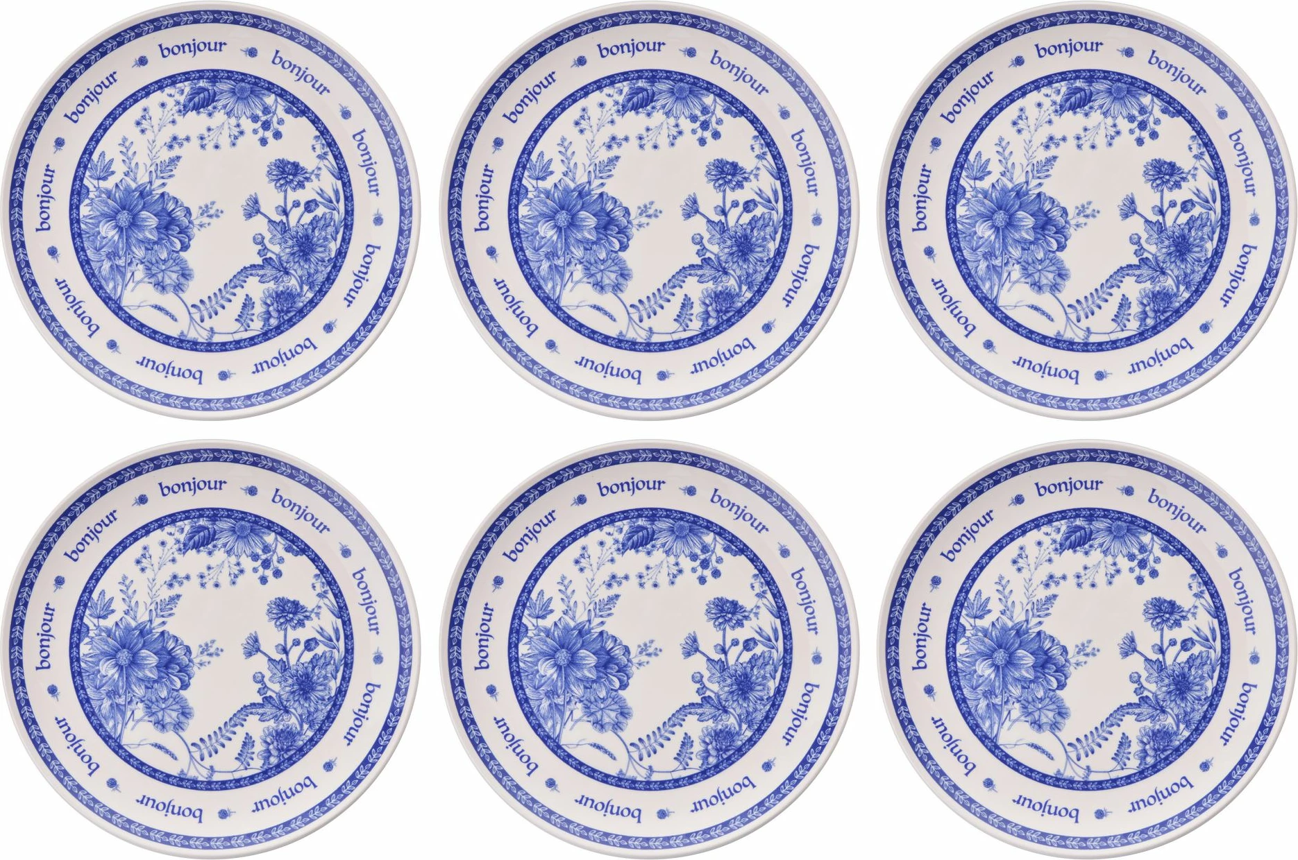 Set pjatash ëmbëlsirash (6 copë), Hermia Concept, blu franceze