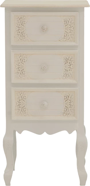 Komodinë me sirtarë, ngjyrë e bardhë antike, MDF, 40x34.5x82 cm