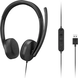 Kufje me mikrofon Lenovo USB-A Wired Stereo Headset Gen 2, të zeza