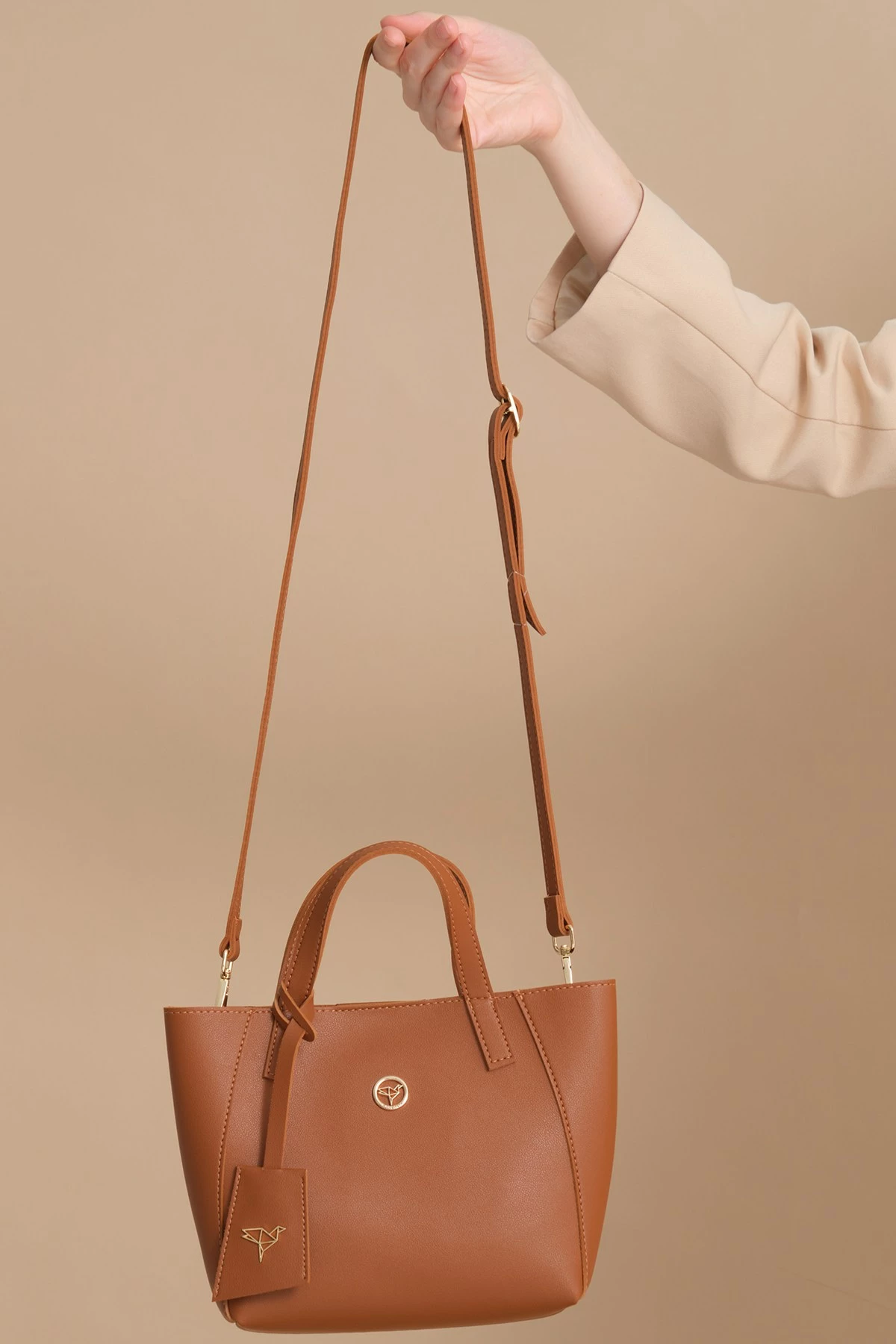 Çantë shpatullës Zoozie Bags, Sofia e vogël, ngjyrë kafe e hapur