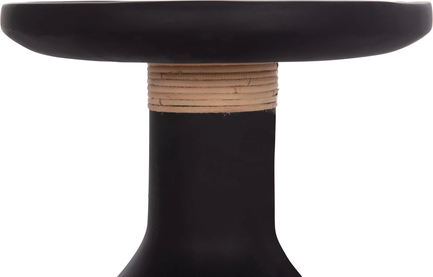 Tavolinë anësore TRED(T), fibër-cement, e zezë, ratan natyral, FH18169.01, 40x61cm