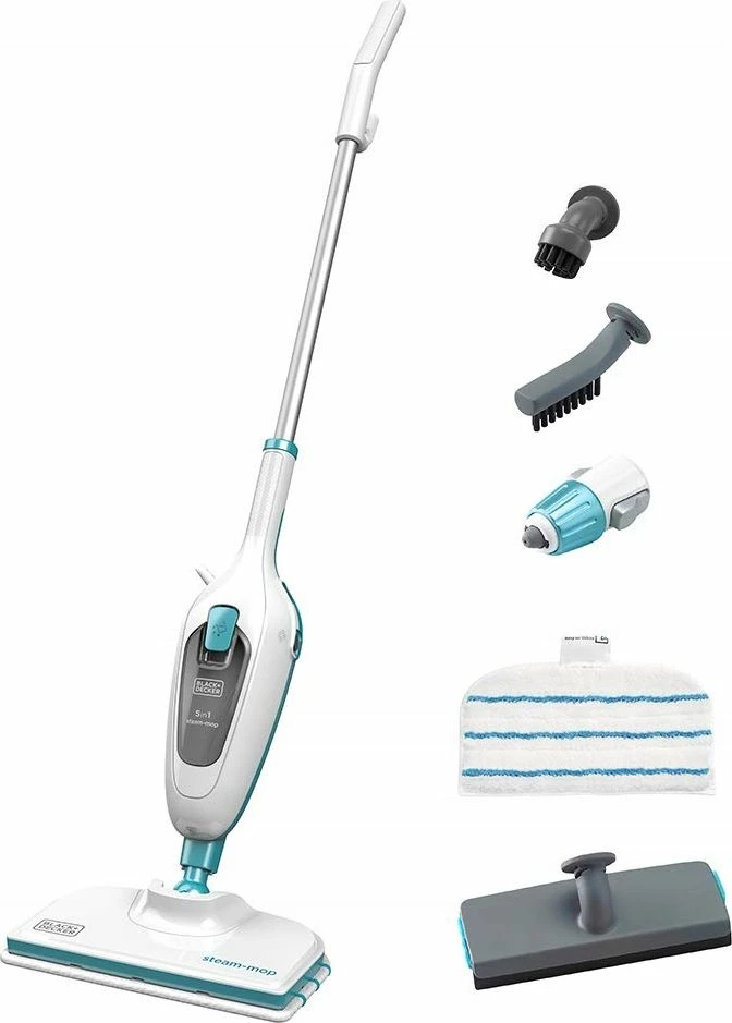Mop me avull 5-në-1 Black+Decker FSMH13E5 1300W 0.38L kabllo 6m, i bardhë, set me aksesorë