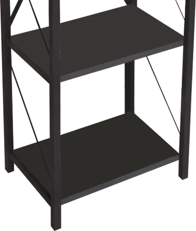 Raft librash Glase, melaminë antracit-metal i zi, 40x30x150cm