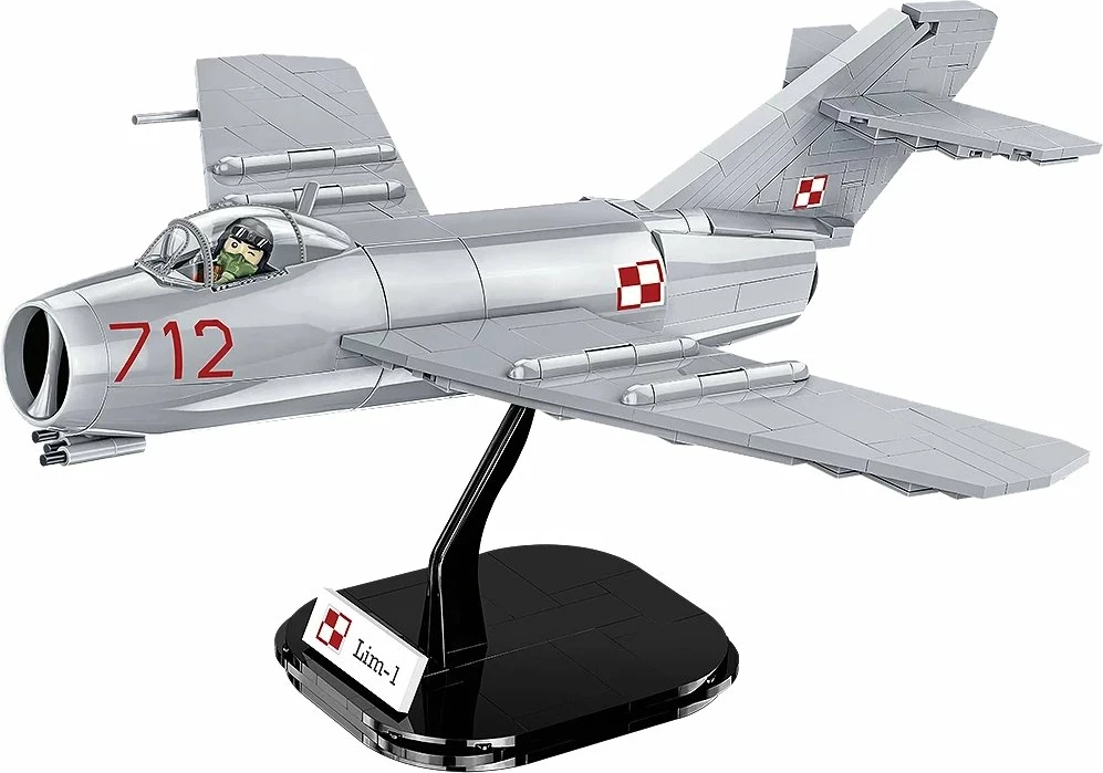 Set blloqesh ndërtimi Cobi Historical Collection Lim-1 Polish Air Force 1952, 504 copë, shkallë 1:32, gri, me 1 figurë