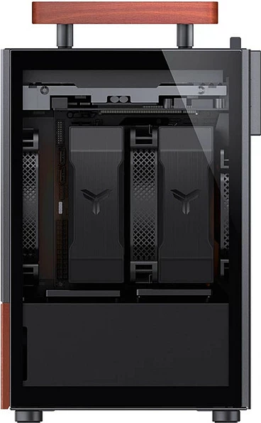 Kasë Jonsbo T6, Mini-Tower Mini-ITX, Tempered Glass, dru, e zezë