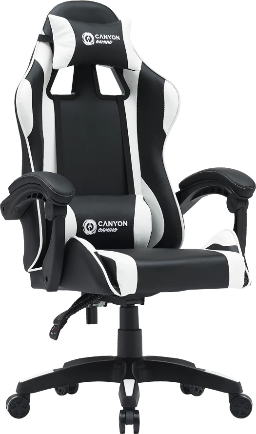 Karrige gaming CANYON Core SGCH2, shpinore e rregullueshme 90-135°, PU leather, deri 120 kg, e zezë/bardhë