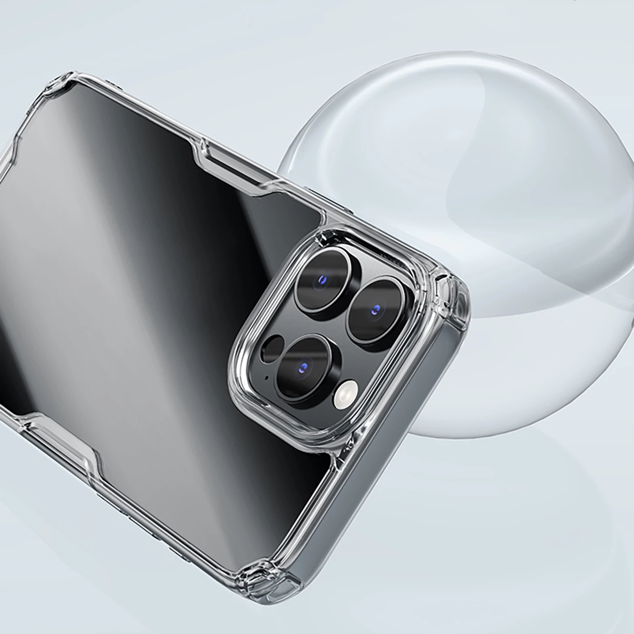 Mbështjellës Nillkin Nature Pro për iPhone 16 Pro Max, transparent dhe bardhë