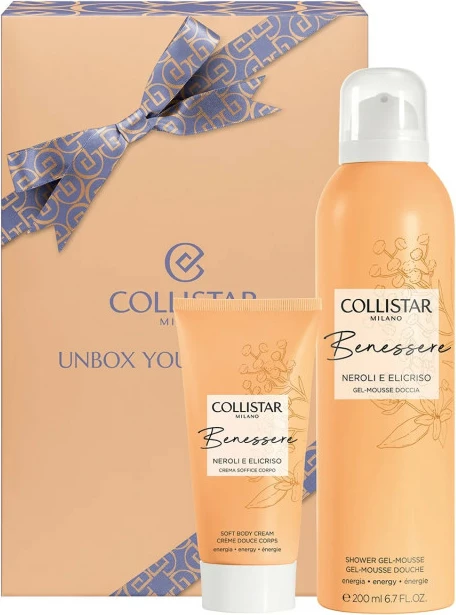 Set për trup Collistar Unbox Your Wellness për femra, mousse dushi 200ml + krem trupi 50ml