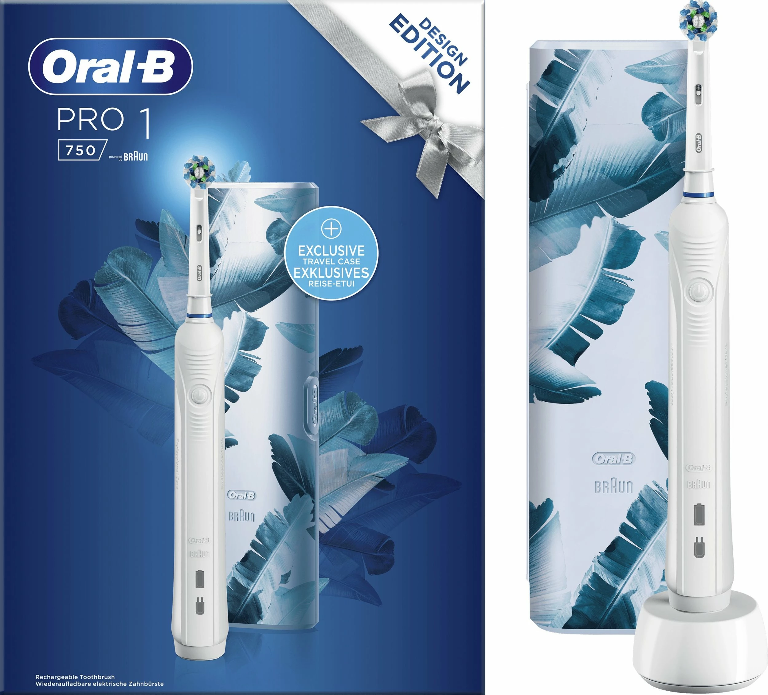 Furçë dhëmbësh elektrike Oral-B Pro 1 750 CrossAction, white, set me 1 kokë + kuti udhëtimi
