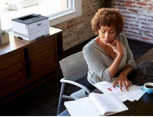 printer laser monokrom XEROX B230DNI A4, 34 faqe/min, duplex, Wi‑Fi/Ethernet, bardhë/gri