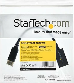 Adapter kabllo DisplayPort në HDMI StarTech DP2HDMI2, 0.21 m, 1080p, i zi