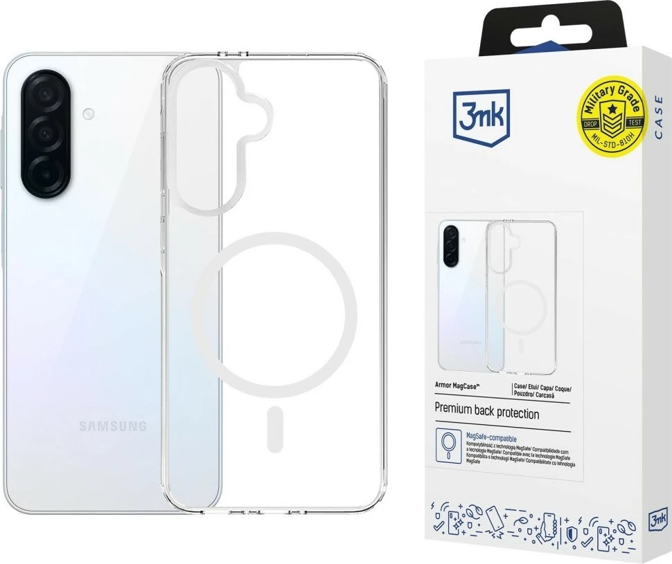 Mbështjellës 3MK Armor MagCase për Samsung Galaxy A36, MagSafe, Transparent