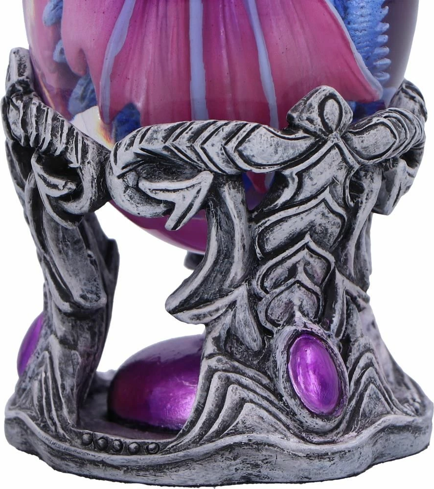 Figurinë NEMESIS NOW Elemental Dragonlings Water, 11 cm, rrëshirë, e pikturuar me dorë, vezë transparente e heqshme, blu/vjollcë, kuti dhurate