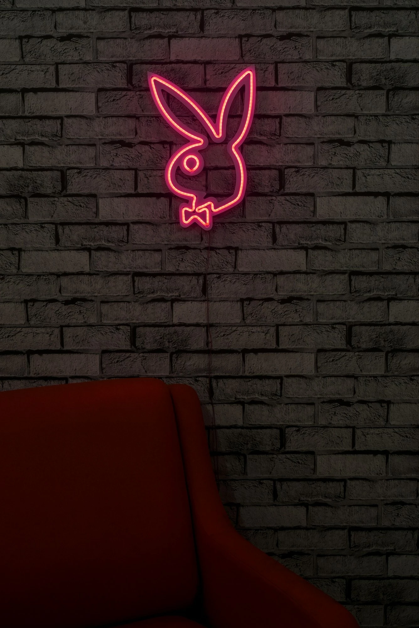 Dritë dekorative plastike LED, Playboy, ngjyrë rozë