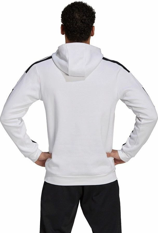 Duks me kapuç Adidas B14873, XL, me xhep, pa zinxhir, bardh e zi