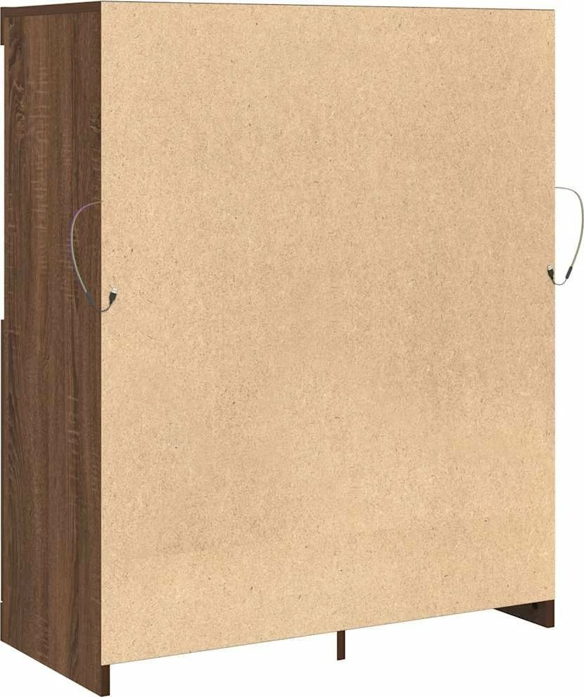 Kabinet vidaXL 81x37x100 cm, 2 dyer, 4 ndarje të hapura, dru kompozit, kafe lis