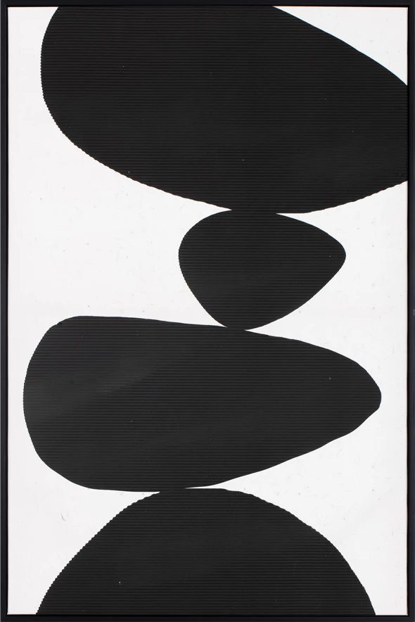 Pikturë dekorative Trembling Stone, kanavacë, kornizë druri e zezë, 60x90x4 cm