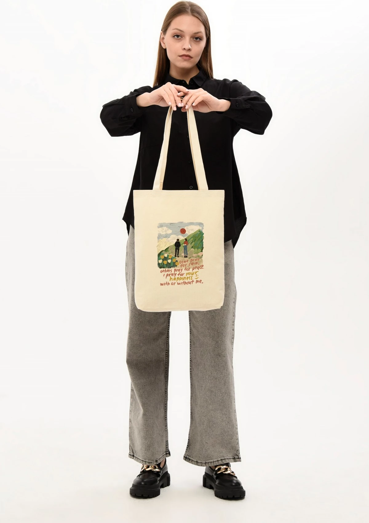 Torbë tote Zoozie Bags, 0540, ngjyrë krem