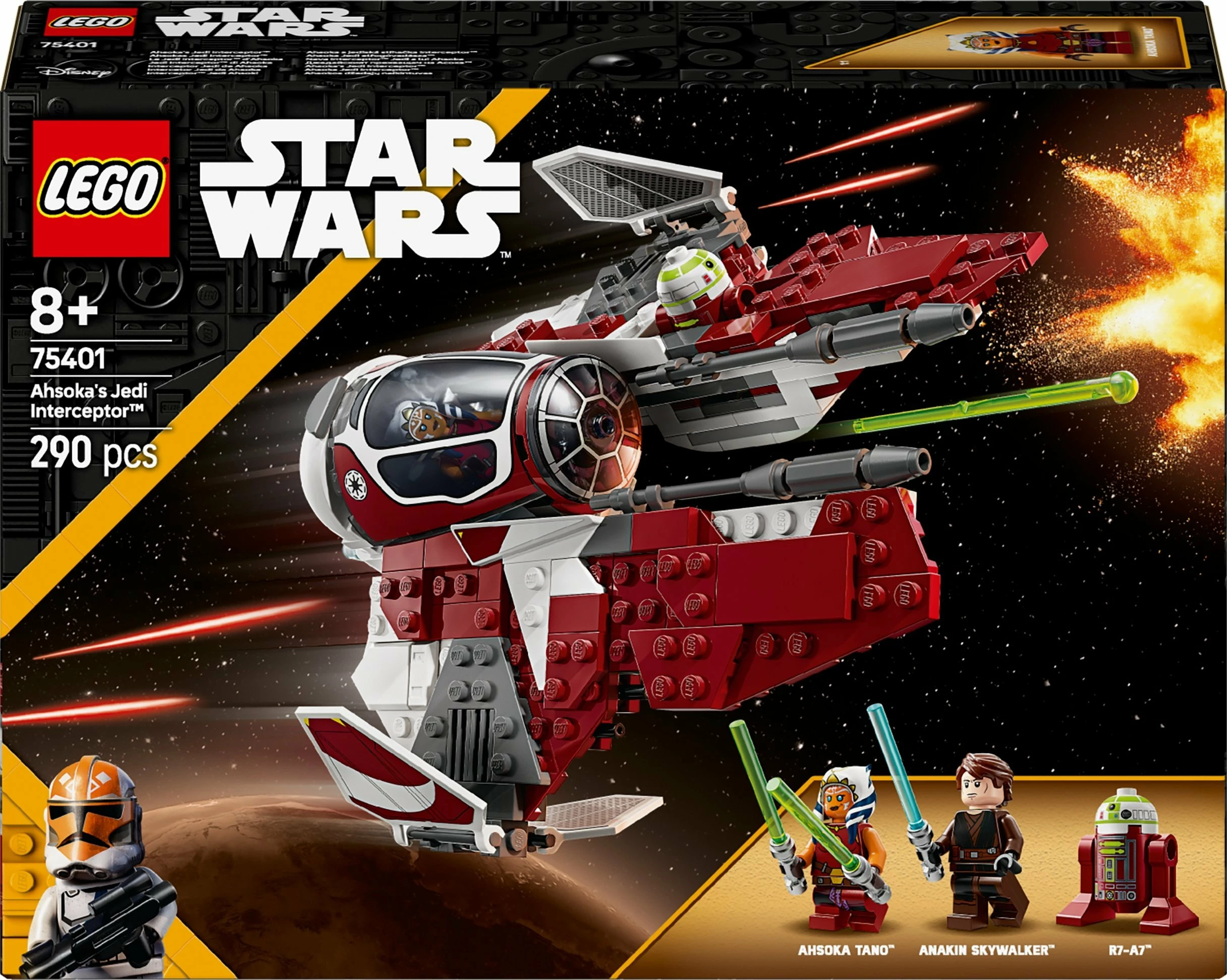Set LEGO Star Wars Jedi Interceptor i Ahsoka Tano 75401, 290 pjesë