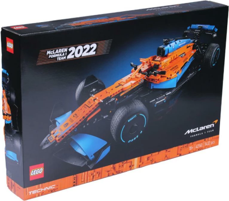 set LEGO Technic McLaren Formula 1 Race Car 42141, për të rritur 18+, portokalli/blu