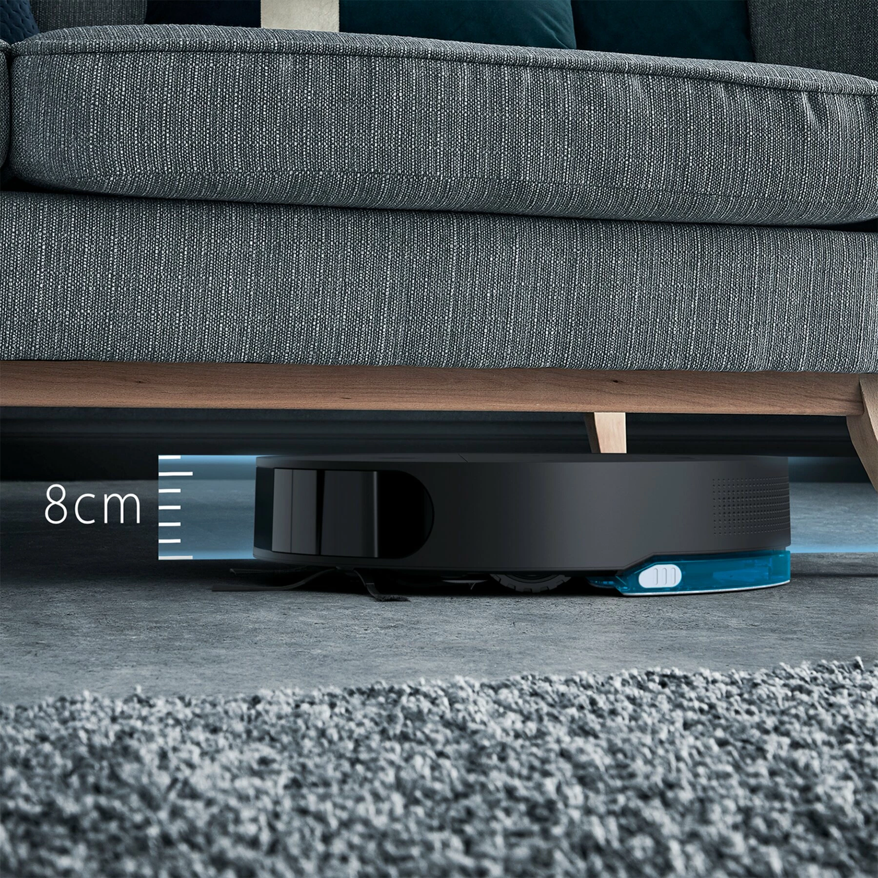 Fshesë robotike, Rowenta X-Plorer Series 130 AI RR9075WH, depozitë 0.5 L, autonomi 120 min, lartësi 8 cm