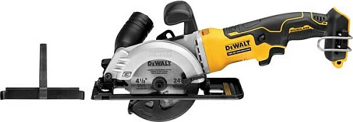 Cirkular me bateri DeWALT DCS571NT-XJ, brushless, teh 115 mm, prerje 38 mm, 4500 RPM, i verdhë