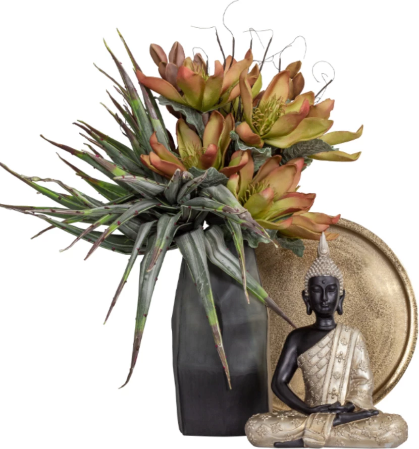 Vazo qelqi, ngjyrë gri, ROCHE, 21x15x38 cm