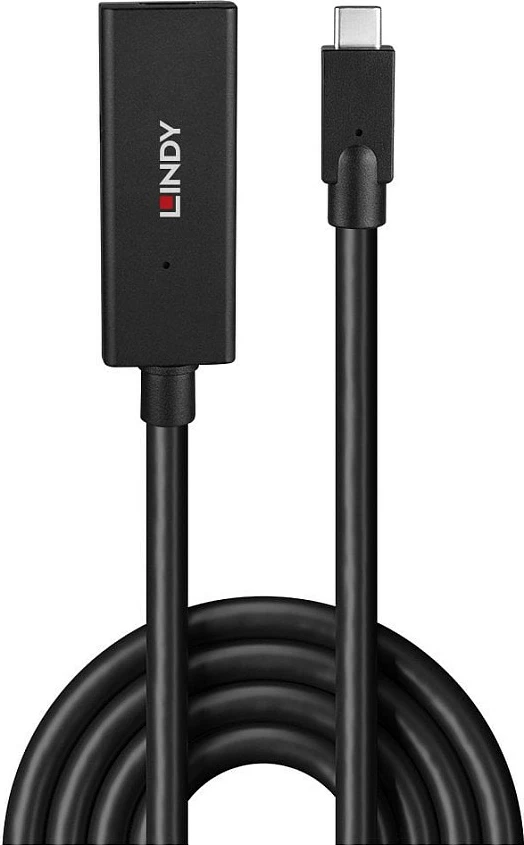 Kabllo zgjatëse aktive USB-C LINDY 5m, USB 3.2 Gen 2, 10Gbps, e zezë