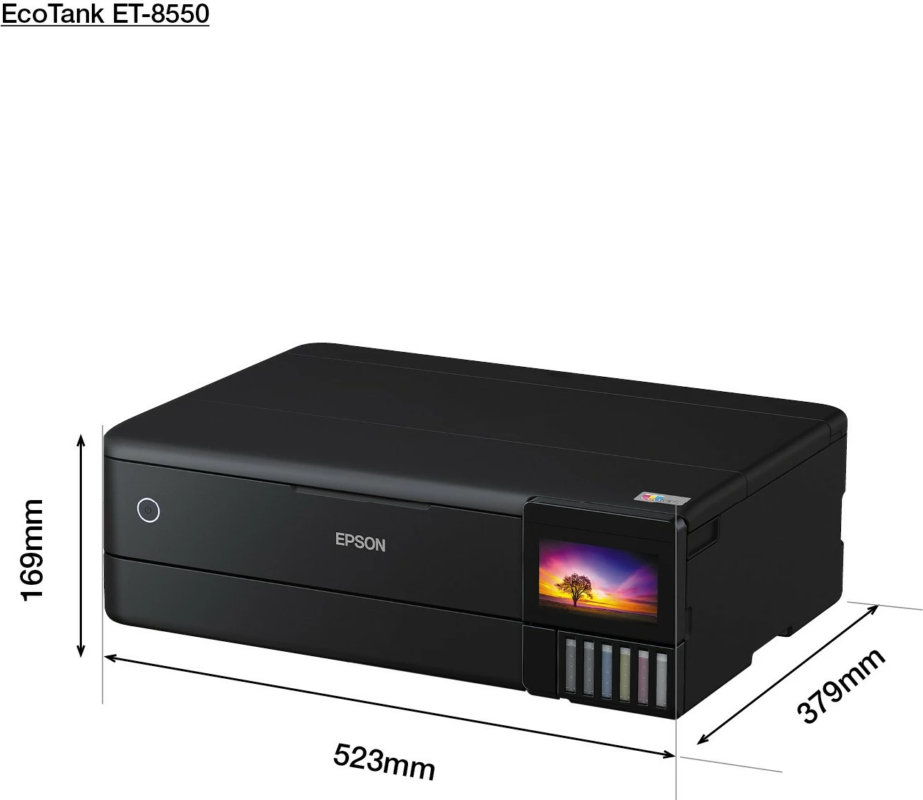 Printer multifunksional Epson EcoTank ET-8550, A3, Wi-Fi, ekran me prekje, i zi