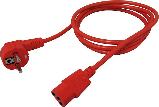 Kabllo rryme ROLINE 19081010, CEE7/7 (Schuko) në IEC C13, 1.8 m, 10A/250V, e kuqe