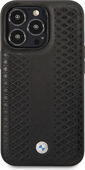 Mbështjellës BMW Leather Diamond Pattern për iPhone 14 Pro 6.1\" hardcase, i zi