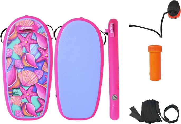 Bodyboard fryrës FunWater ESIZ00089 1.1 m, PVC, me pompë + rrip (set), rozë