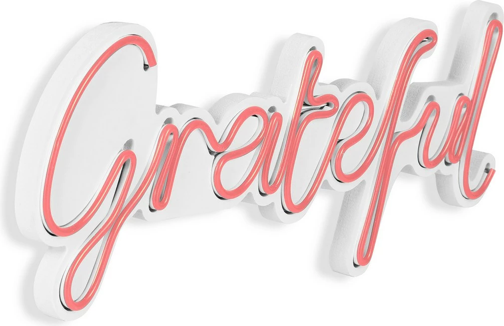 Dekor ndriçues plastik LED, Wallity Grateful, ngjyrë rozë