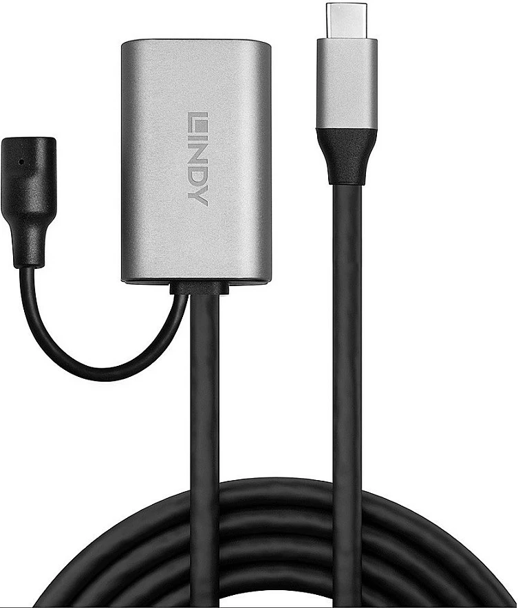 Kabllo zgjatëse aktive USB-C LINDY 5m, USB 3.2 Gen 1, 5Gbps, e zezë