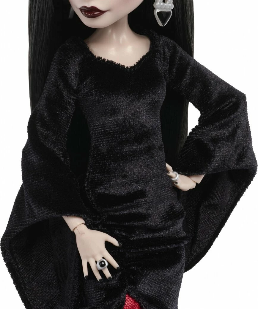 Kukull koleksionuese Mattel Monster High x Wednesday Morticia Addams JLK99, e zezë/kuqe