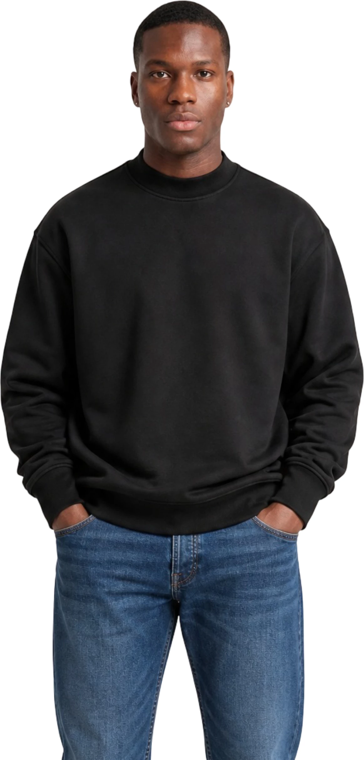 Duks për meshkuj Calvin Klein Jeans INTERLOCK CREW J30J326134, i zi