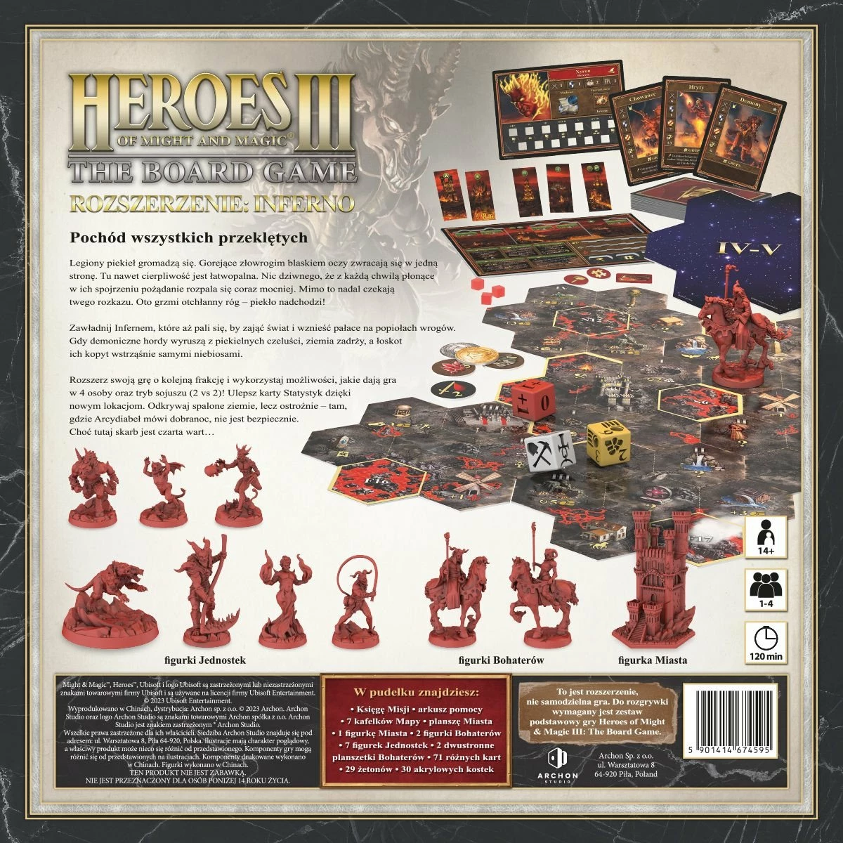 Shtesë lojë tavoline Archon Studio Heroes of Might and Magic III: Inferno, 1-4 lojtarë, 120 min, Polonisht
