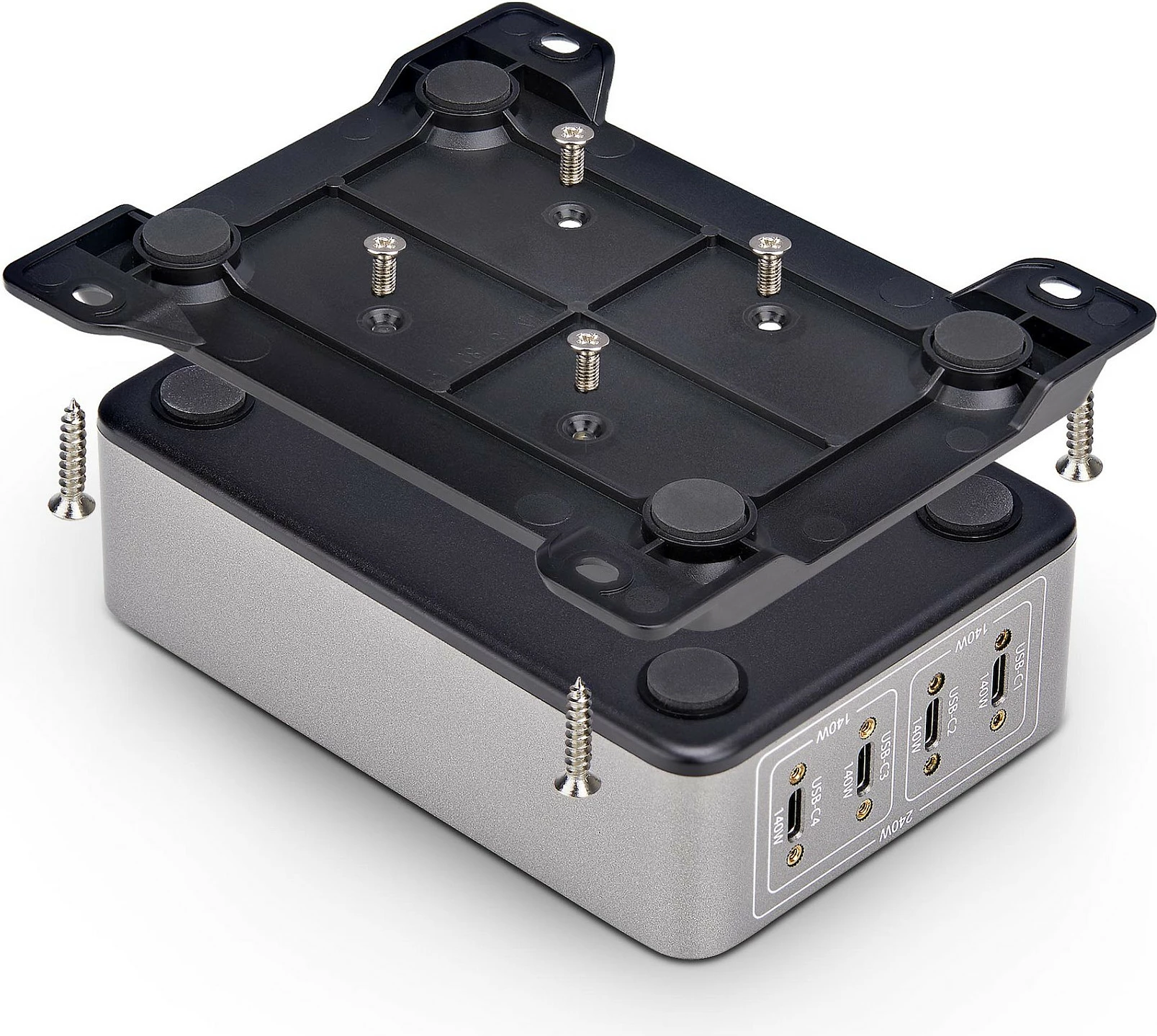 Karikues USB-C StarTech 4-Port 240W PD 3.1 GaN, 140W EPR, 1.8 m, gri