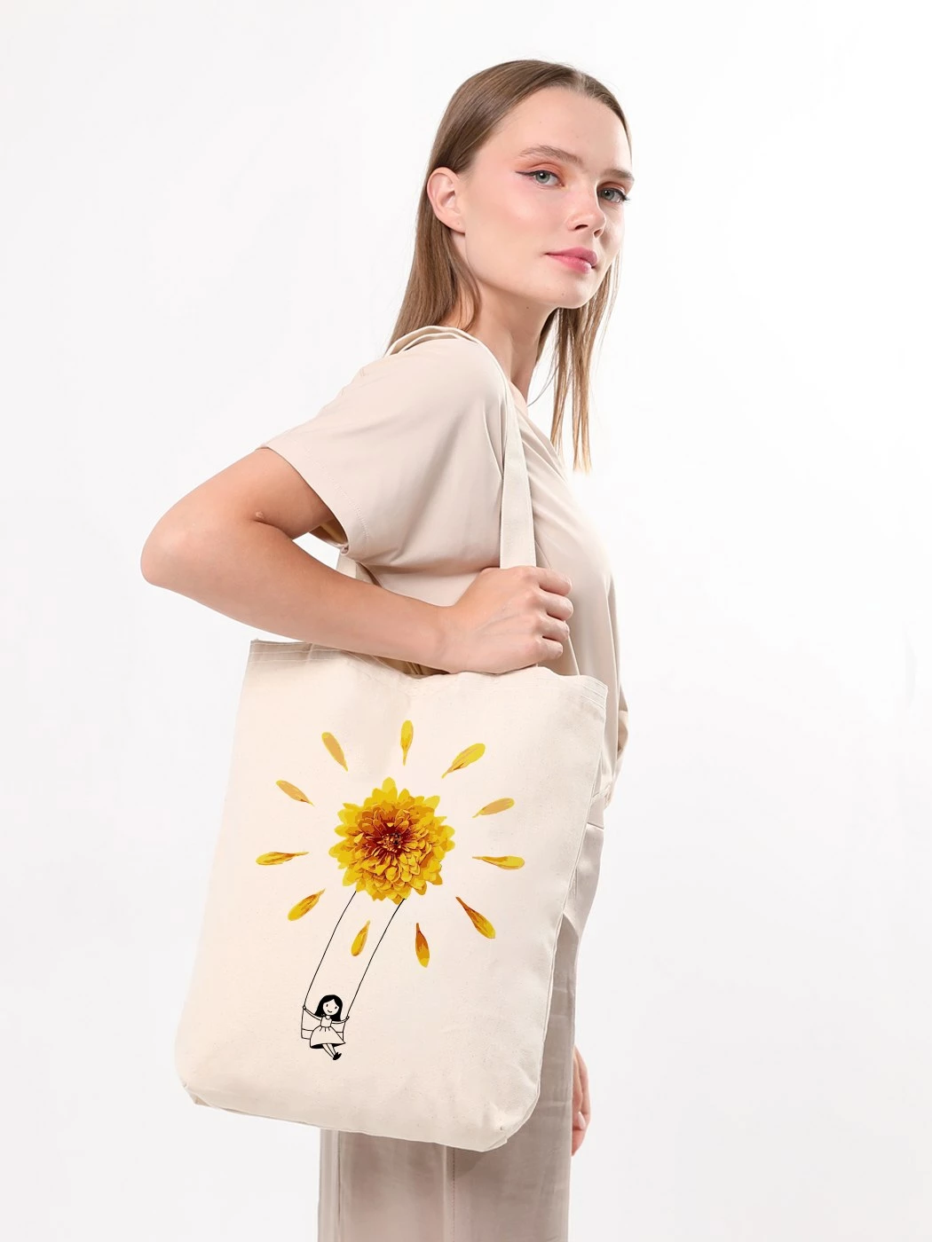 Tote bag Zoozie Bags, krem, 35x40x8cm