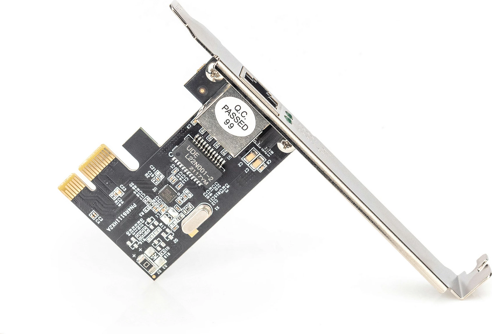 Kartë rrjeti Digitus PCI Express Gigabit, 1x RJ-45, low-profile, ngjyrë argjendtë