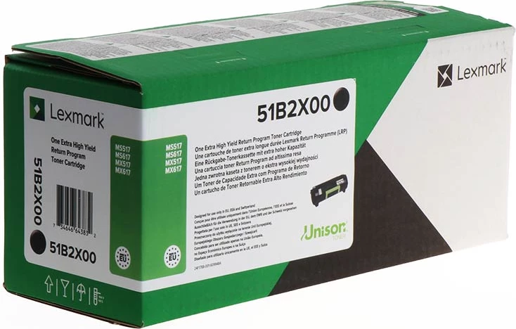 Toner, Lexmark 51B2X00, rendiment shumë i lartë 20000 faqe, XXL, zi