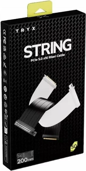 Kabllo riser TRYX STRING PCIe 5.0 x16 200mm e bardhë