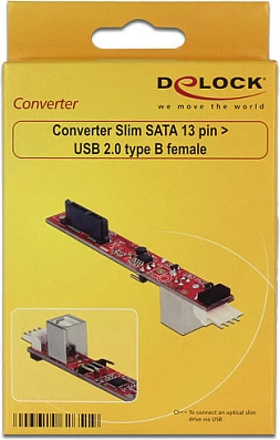 Adapter DeLOCK 62651, Slim SATA në USB 2.0, 0.48 Gbit/s, intern