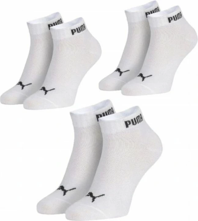 Çorape të shkurtra unisex Puma 3-pack, të bardha